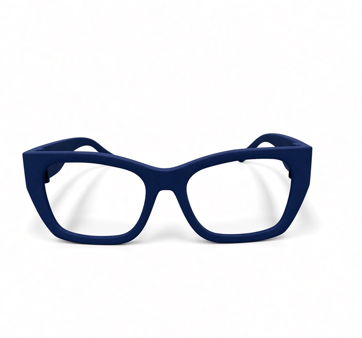 Virgin classic square glasses frame in navy PA12 nylon, front view